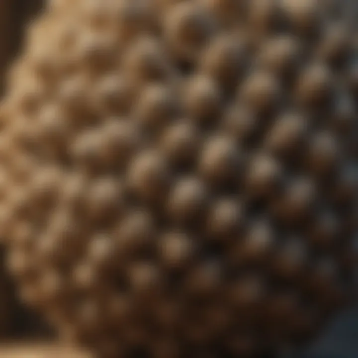 Close-up view of a wasp nest