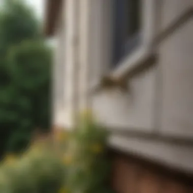 A person inspecting the exterior of a house for wasp activity