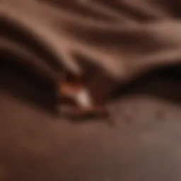 Close-up of chocolate stain on fabric