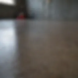 Concrete garage floor with grease stains