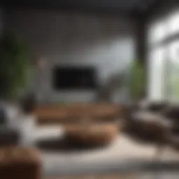 Elegant living room showcasing modern interior design with stylish furniture