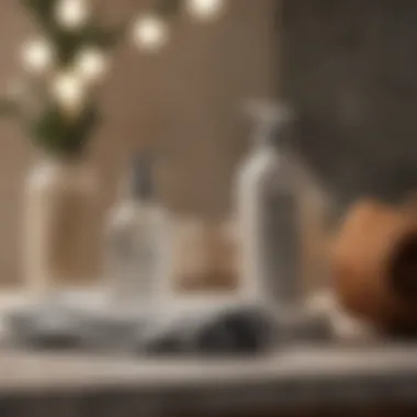 Essential Fabric Care Products Various fabric care products displayed on a countertop