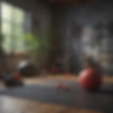 Creative Gym Decor Creative decor elements that enhance the atmosphere of a home workout area.