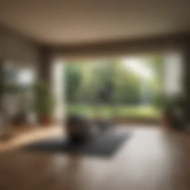 Tranquil Fitness Area A tranquil area for meditation and stretching as part of an integrated home fitness routine.
