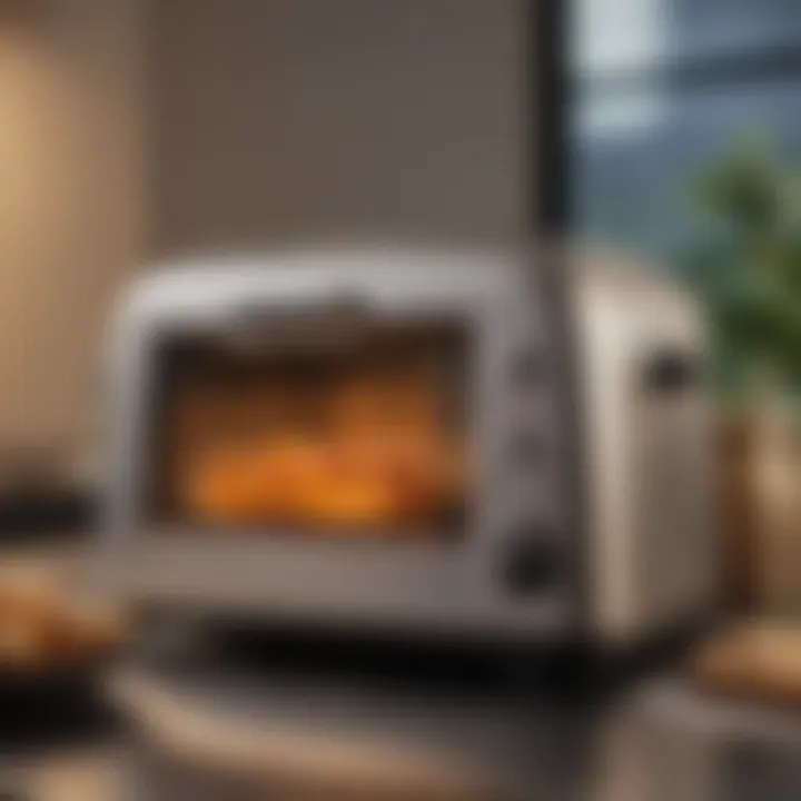 Close-up of a toaster's advanced features and settings