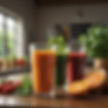 Illustration of health benefits associated with juicing