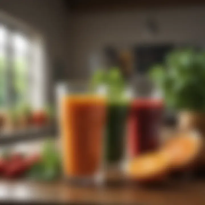 Illustration of health benefits associated with juicing