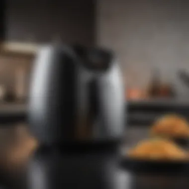 Close-up of air fryer technology showcasing its quiet operation