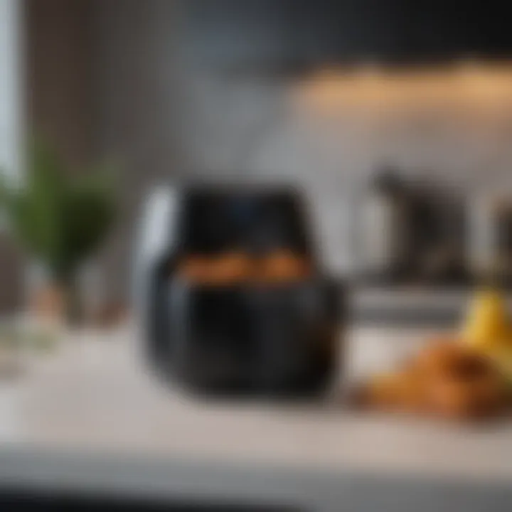 Stylish air fryer in a modern kitchen setting