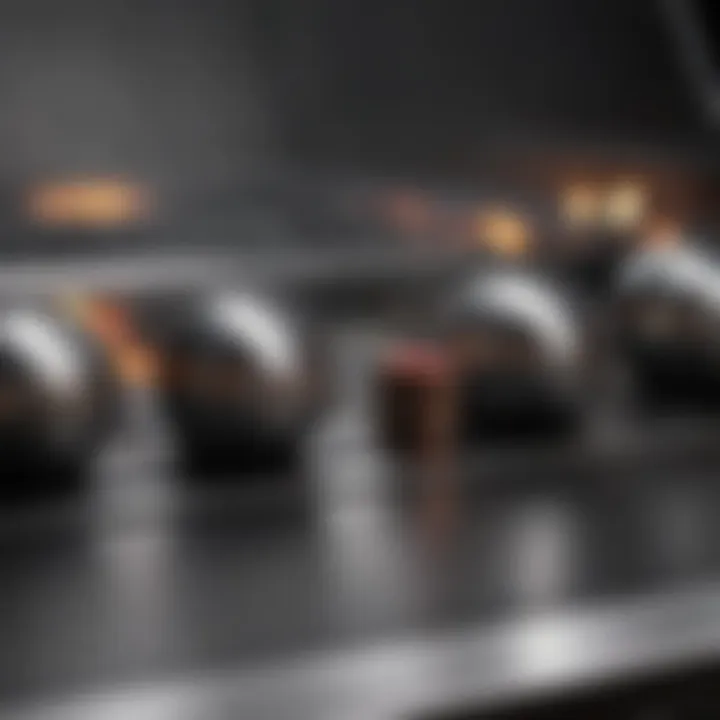 Close-up of advanced control knobs and features for precision grilling