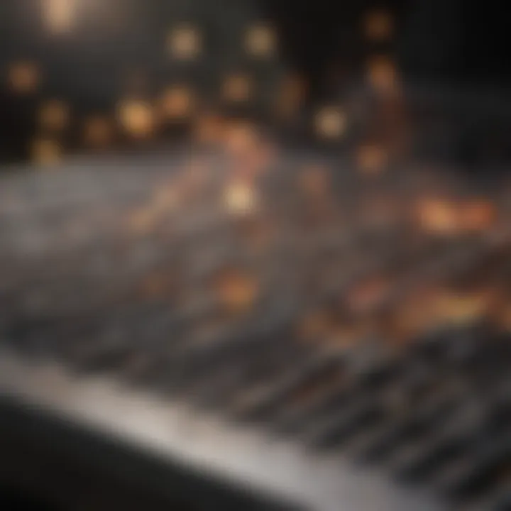 Detailed view of grilling surface showcasing even heat distribution