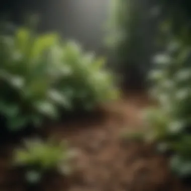 Thriving Plants with Effective Nutrition A close-up of healthy plants thriving in nutrient-rich soil enriched with effective fertilizers.