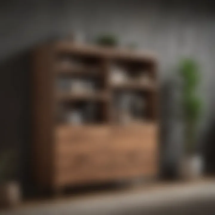 Elegant wood wall mounted cabinet showcasing storage solutions