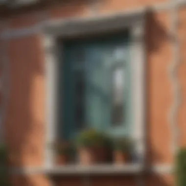 Close-up of intricate painting techniques on a house facade