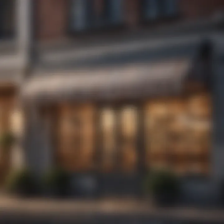 Elegant fixed awning adorning a storefront