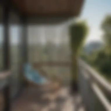 Maintenance of Privacy Netting Well-maintained balcony with privacy netting