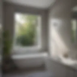 Elegant bathroom with roller blinds