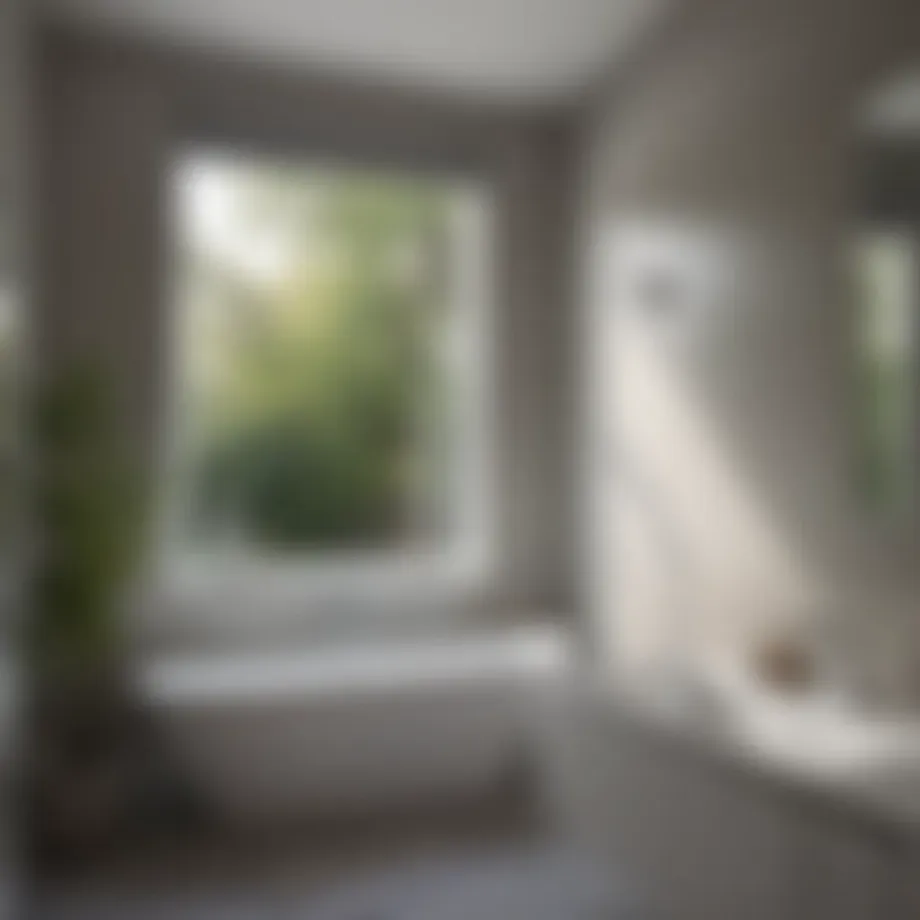 Elegant bathroom with roller blinds