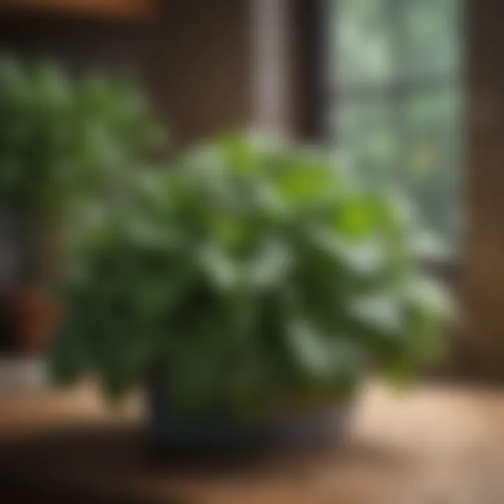 Basil plant with lush green leaves showcasing its pest-repelling abilities