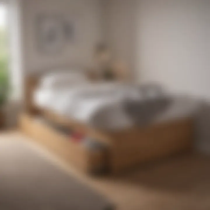 Compact pull-out bed showcasing space-saving design