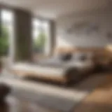 Luxurious pull-out bed set in a modern living room