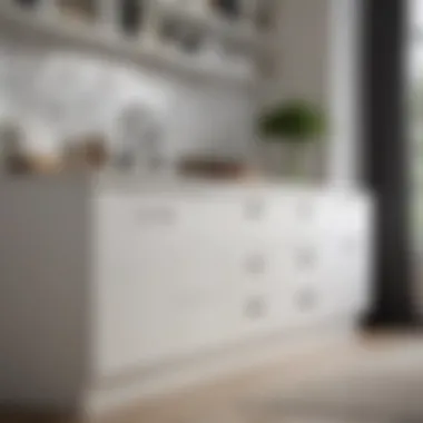 Stylish White Cabinets with Unique Hardware