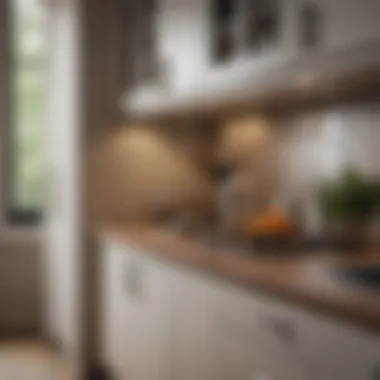 A beautifully arranged corner cupboard enhancing the kitchen's aesthetic appeal