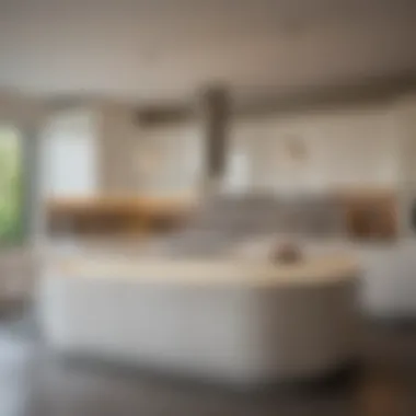 Stylish Eggshelled Kitchen Design Stylish kitchen featuring eggshell cabinets with modern accents