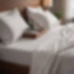 A well-organized bed showcasing fitted bed sheet holders in use