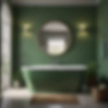 Stylish bathroom decor that complements green paint choices.