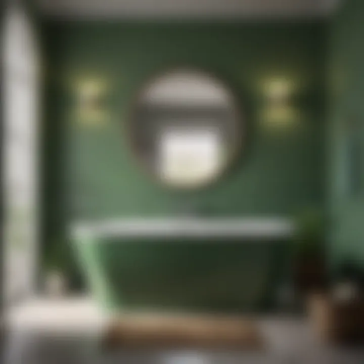 Stylish bathroom decor that complements green paint choices.