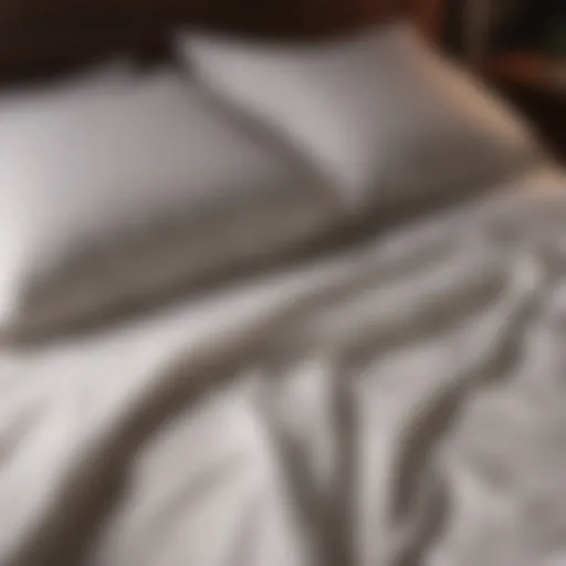Luxurious high count sheets draped elegantly on a bed