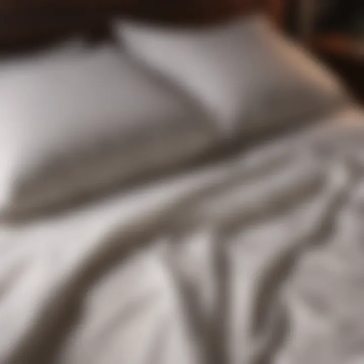 Luxurious high count sheets draped elegantly on a bed