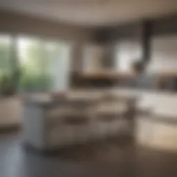 Elegant island table set in a contemporary kitchen