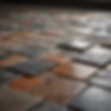 A blend of natural stone tiles showcasing unique textures