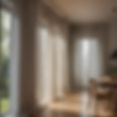 Elegant sheer curtains adorning a modern kitchen window