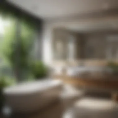 Eco-Friendly Bathroom Design A modern bathroom featuring eco-friendly materials and natural light.