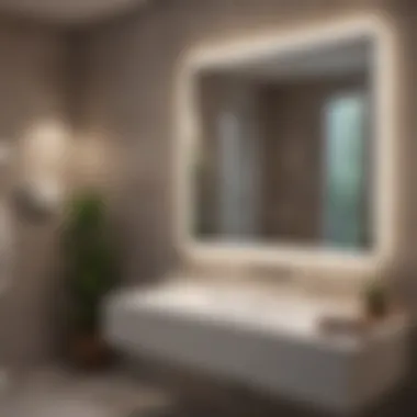 Smart Technology in Bathroom Design An innovative bathroom with smart technology integration, showcasing a touchscreen mirror and automated fixtures.