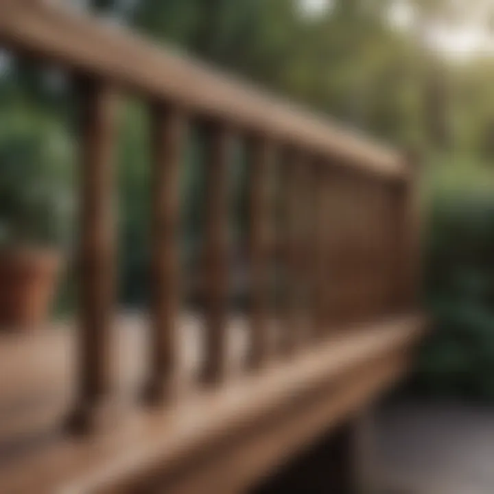 Elegant wooden deck railing design showcasing natural beauty