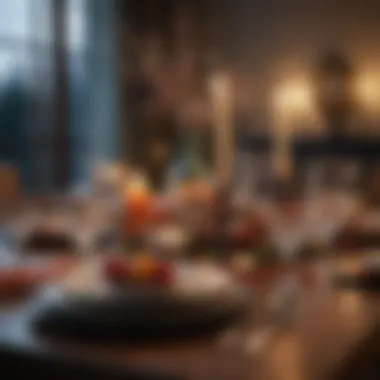 Stylish Seasonal Table Setting Stylish table setting with seasonal decorations and vibrant colors