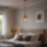 Contemporary pendant light design enhancing bedroom ambiance