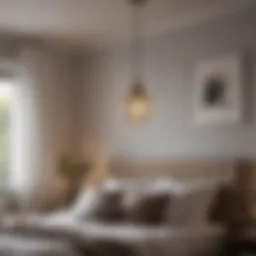 Contemporary pendant light design enhancing bedroom ambiance
