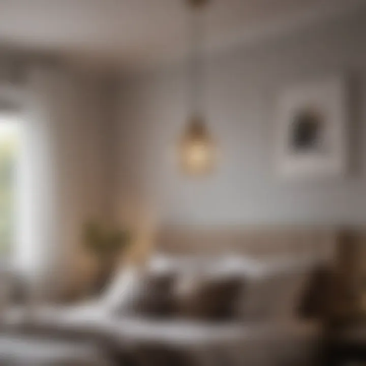 Contemporary pendant light design enhancing bedroom ambiance