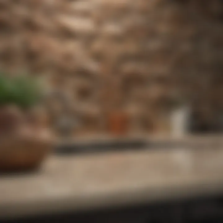 Natural stone backsplash bringing warmth to a kitchen