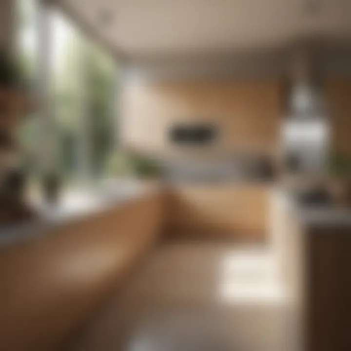 Inviting kitchen space with light wood cabinets and natural lighting
