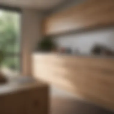 Stylish interior featuring light wood cabinetry and contemporary decor