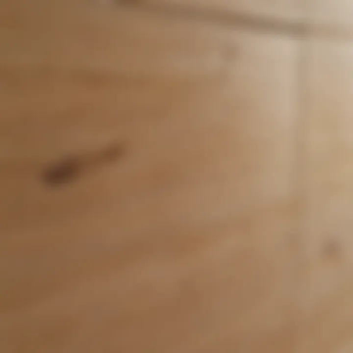 Close-up of light wood cabinet textures and finishes