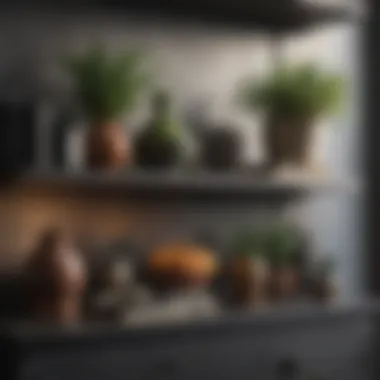 Creative Arrangement of Decorative Items Creative arrangement of decorative items on open shelves