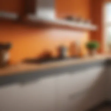 Complementary colors enhancing orange kitchen decor