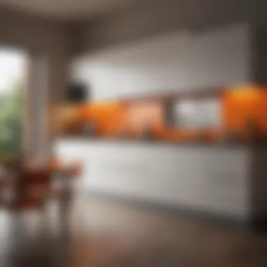 Stylish kitchen featuring orange accents